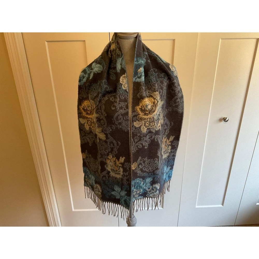 V Fraas Cashmink Soft Scarf Germany Blue Grey Cream SKU2